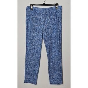 J. Mclaughlin Newport Capri Catalina Cloth‎ Blue Abstract Pull On Pants Size M